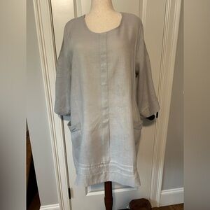 Lungo Lierno Gray Tunic Dress with Pockets